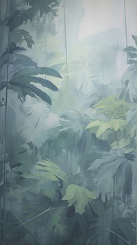 Acrylic paint of Tropical vegetation outdoors nature.