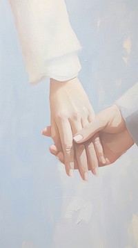 Couple holding hands finger togetherness agreement.