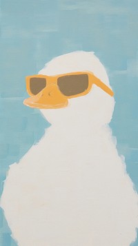 Cute duck wallpaper sunglasses art representation.