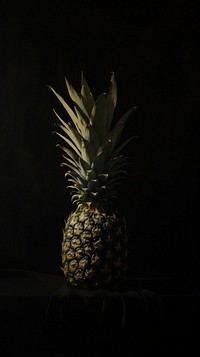 Acrylic paint of Pineapple pineapple fruit plant.