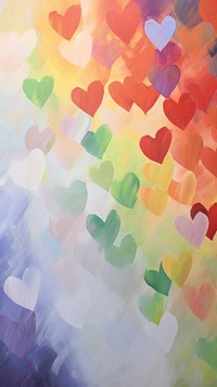 Rainbow heart wallpaper painting acrylic paint backgrounds.