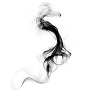 Abstract smoke of bonfire black white white background.