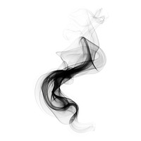 Abstract smoke of downward spiral shape black white background.