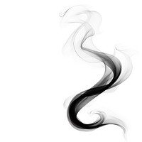 Abstract smoke of downward spiral shape white black.