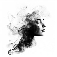 Abstract smoke of head adult black white.