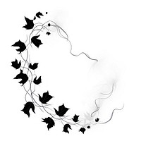 Abstract smoke of ivy silhouette leaf white.