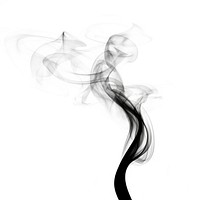 Abstract smoke of stwisting spiral black white white background.