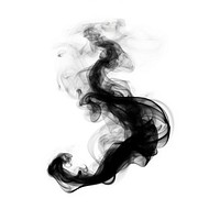 Abstract smoke of question mark black white white background.