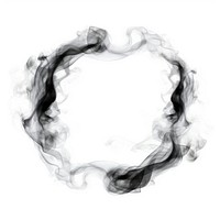 Abstract smoke of ring shape white background monochrome.