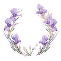 Iris border watercolor blossom flower circle.