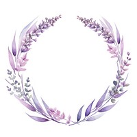 Lavender border watercolor pattern circle flower.