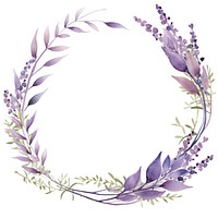 Lavender border watercolor flower circle purple.