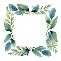 Leaf border watercolor pattern wreath plant.