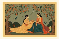 Indian traditional mughal pichwai art painting tapestry adult.