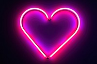 Heart neon sign light glowing line.