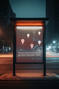 Bus stop billboard sign mockup psd