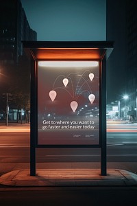Bus stop ad sign