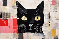 Cat collage art painting.