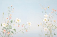 Painting of cotton flowers border backgrounds pattern plant.