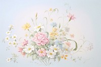 Painting of bouquet border pattern flower plant.