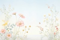 Painting of dried flowers border backgrounds pattern plant.