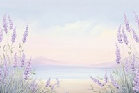 Painting of lavender flowers border backgrounds landscape outdoors.
