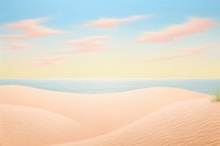 Painting of sand border backgrounds outdoors horizon.