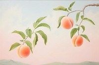 Painting of peach border plant freshness outdoors.