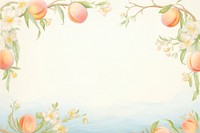 Painting of peach border backgrounds fruit plant.