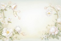 Painting of vintage white rose blooms border backgrounds pattern flower.