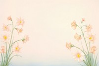 Painting of vintage daffodil blooms border backgrounds flower plant.