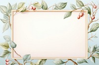 Painting of vintage fig leaves border backgrounds rectangle absence.