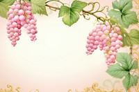 Painting of vintage grapes border backgrounds plant vine.