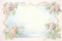 Painting of vintage grapes border pattern plant graphics.