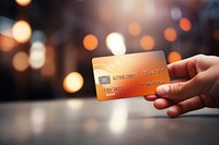 Finance loans illuminated credit card defocused.