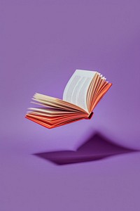 Photo of book publication purple paper.