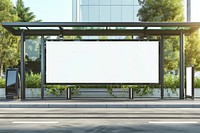Empty Outdoor Advertising billboard at bus stop outdoors architecture electronics.