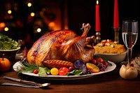 Christmas dinner look delicious Roasted Turkey roasted turkey.