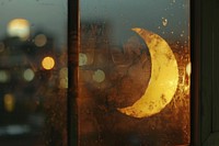 Moon outline doodle silhouette astronomy window night.