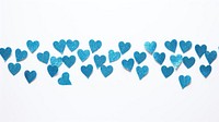 Hearts adhesive strip blue white background turquoise.