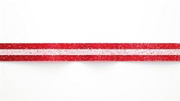 Line pattern adhesive strip glitter red white background.