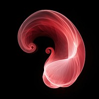 Abstract smoke of gastropod spiral pattern red.