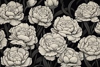 Carnation field backgrounds monochrome pattern.