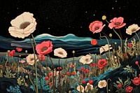 Opium field art painting flower.