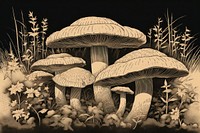 Mushrooms monochrome fungus plant.