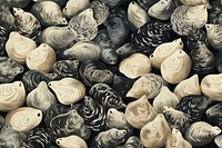 Sea shells repeated pattern art backgrounds monochrome.
