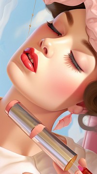 Lipstick adult sunbathing relaxation.