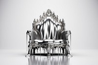 3d render of throne furniture silver metal.
