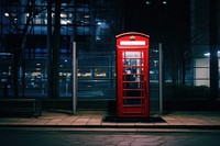 Telephone booth architecture convenience illuminated.