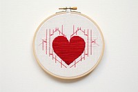 A heart with heart beat EKG graph embroidery pattern creativity.